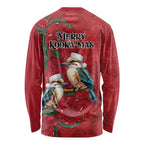 Aussie Kokaburra Waratah Christmas Long Sleeve Shirt Aboriginal Dots Painting - Aussie Hoodie