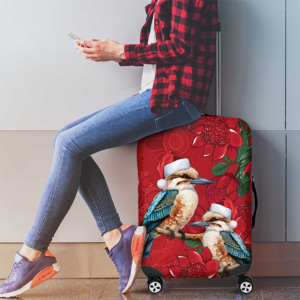 Aussie Kokaburra Waratah Christmas Luggage Cover Aboriginal Dots Painting - Aussie Hoodie