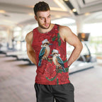 Aussie Kokaburra Waratah Christmas Men Tank Top Aboriginal Dots Painting - Aussie Hoodie