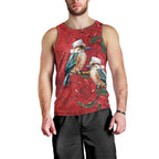Aussie Kokaburra Waratah Christmas Men Tank Top Aboriginal Dots Painting - Aussie Hoodie