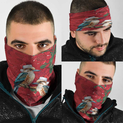 Aussie Kokaburra Waratah Christmas Neck Gaiter Aboriginal Dots Painting - Aussie Hoodie