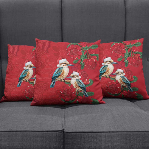 Aussie Kokaburra Waratah Christmas Pillow Cover Aboriginal Dots Painting - Aussie Hoodie