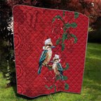 Aussie Kokaburra Waratah Christmas Quilt Aboriginal Dots Painting - Aussie Hoodie