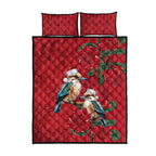 Aussie Kokaburra Waratah Christmas Quilt Bed Set Aboriginal Dots Painting - Aussie Hoodie