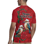 Aussie Kokaburra Waratah Christmas Rugby Jersey Aboriginal Dots Painting - Aussie Hoodie