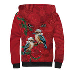Aussie Kokaburra Waratah Christmas Sherpa Hoodie Aboriginal Dots Painting - Aussie Hoodie