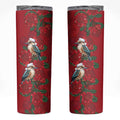 Aussie Kokaburra Waratah Christmas Skinny Tumbler Aboriginal Dots Painting - Aussie Hoodie