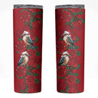 Aussie Kokaburra Waratah Christmas Skinny Tumbler Aboriginal Dots Painting - Aussie Hoodie