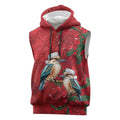 Aussie Kokaburra Waratah Christmas Sleeveless Hoodie Aboriginal Dots Painting - Aussie Hoodie