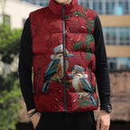 Aussie Kokaburra Waratah Christmas Sleeveless Puffer Jacket Aboriginal Dots Painting - Aussie Hoodie
