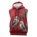Aussie Kokaburra Waratah Christmas Sleeveless Zip Hoodie Aboriginal Dots Painting LT9