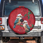 Aussie Kokaburra Waratah Christmas Spare Tire Cover Aboriginal Dots Painting - Aussie Hoodie