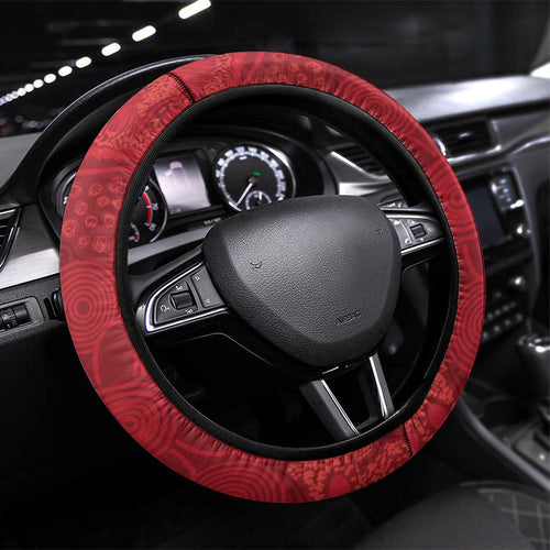 Aussie Kokaburra Waratah Christmas Steering Wheel Cover Aboriginal Dots Painting - Aussie Hoodie