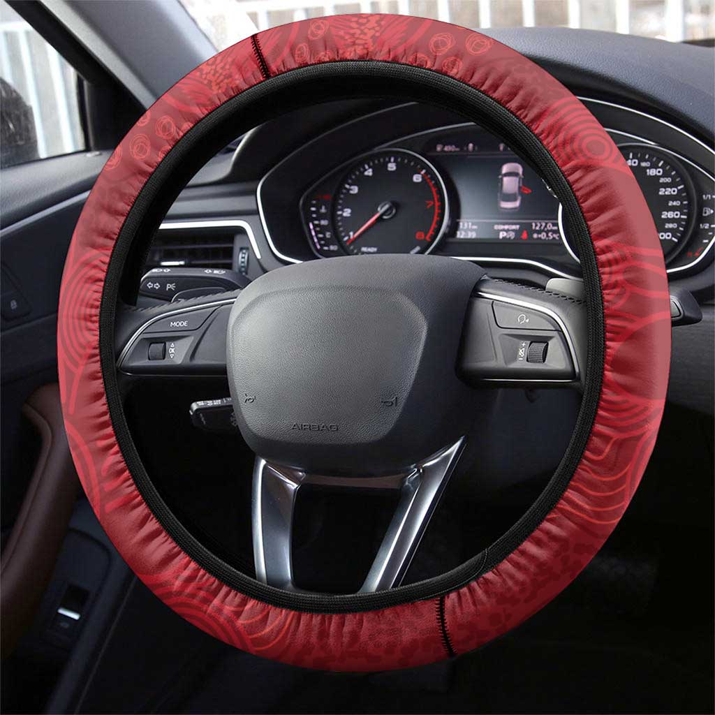 Aussie Kokaburra Waratah Christmas Steering Wheel Cover Aboriginal Dots Painting - Aussie Hoodie