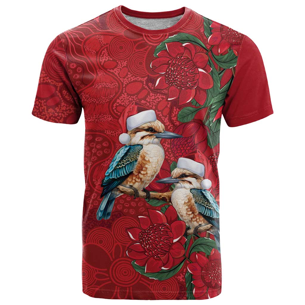 Aussie Kokaburra Waratah Christmas T Shirt Aboriginal Dots Painting - Aussie Hoodie