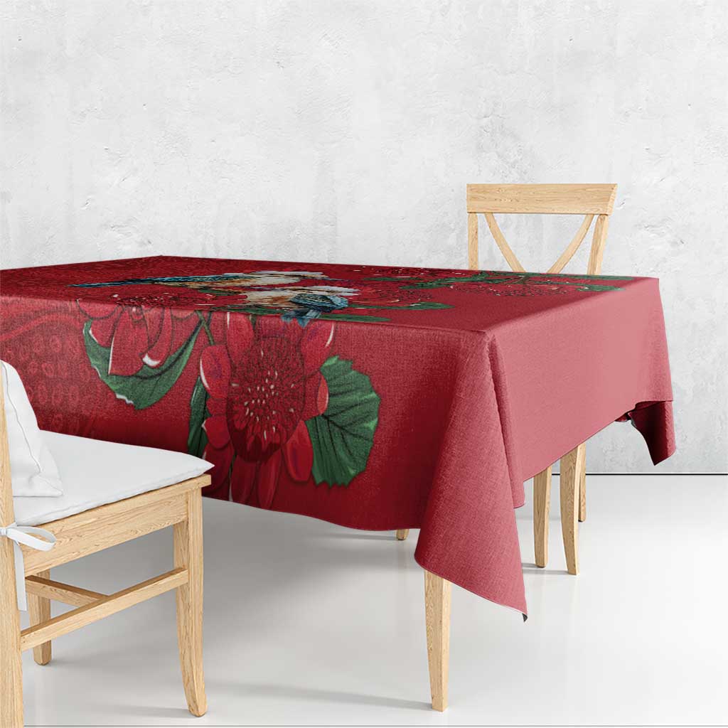 Aussie Kokaburra Waratah Christmas Tablecloth Aboriginal Dots Painting - Aussie Hoodie