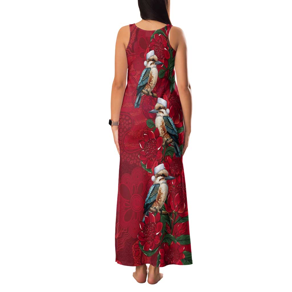 Aussie Kokaburra Waratah Christmas Tank Maxi Dress Aboriginal Dots Painting - Aussie Hoodie