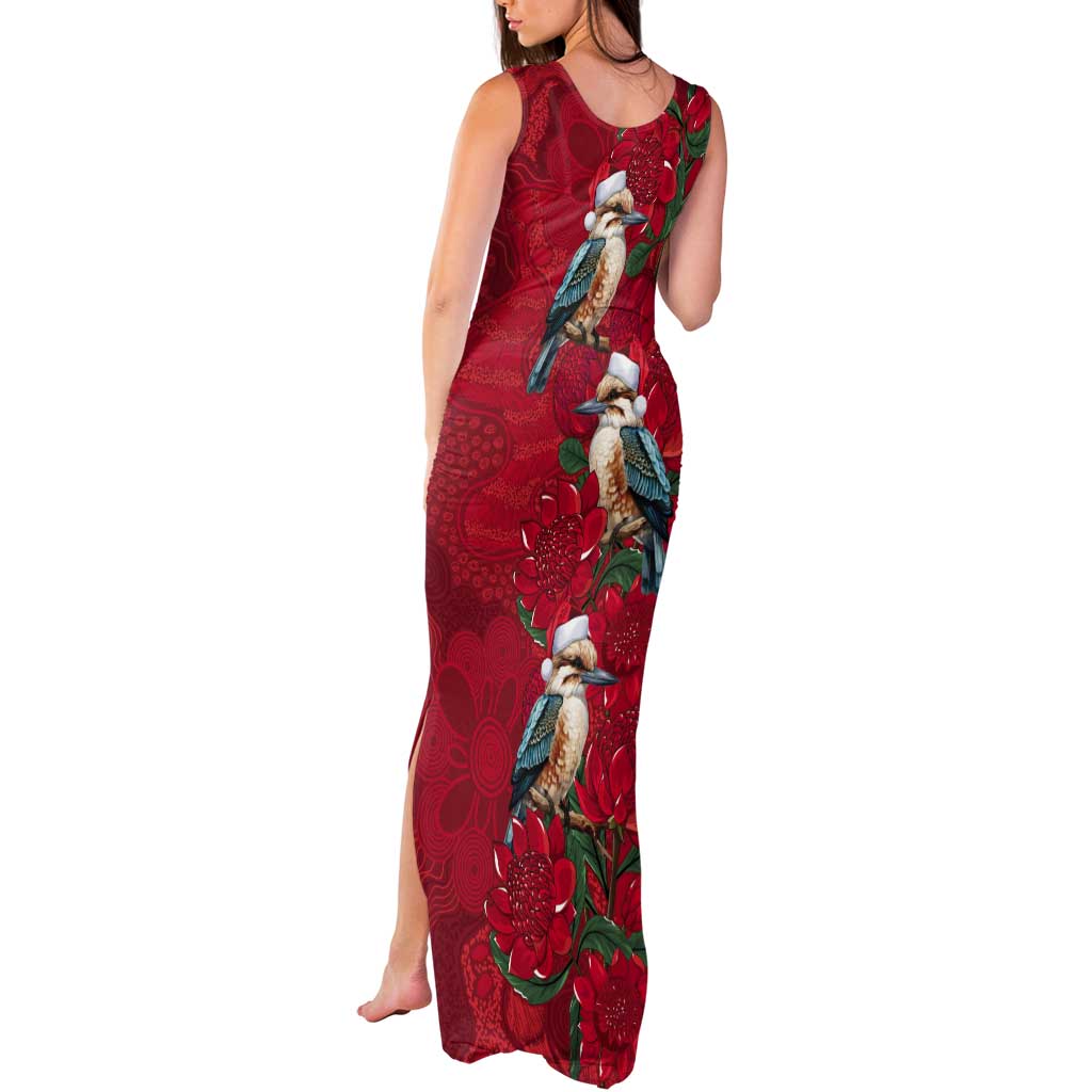 Aussie Kokaburra Waratah Christmas Tank Maxi Dress Aboriginal Dots Painting - Aussie Hoodie