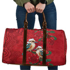 Aussie Kokaburra Waratah Christmas Travel Bag Aboriginal Dots Painting - Aussie Hoodie