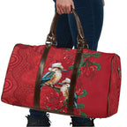 Aussie Kokaburra Waratah Christmas Travel Bag Aboriginal Dots Painting - Aussie Hoodie