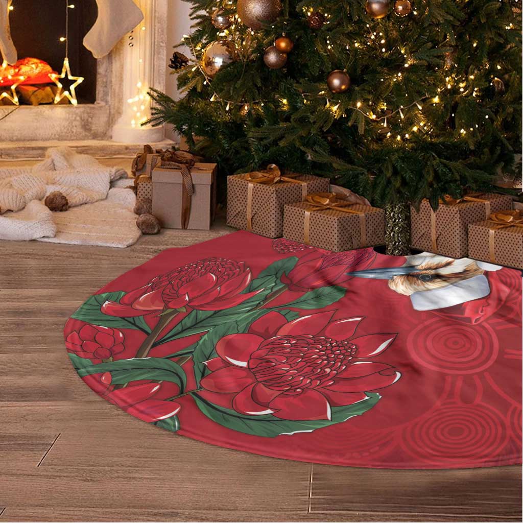 Aussie Kokaburra Waratah Christmas Tree Skirt Aboriginal Dots Painting - Aussie Hoodie