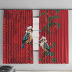 Aussie Kokaburra Waratah Christmas Window Curtain Aboriginal Dots Painting - Aussie Hoodie