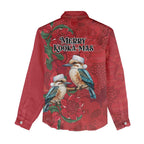 Aussie Kokaburra Waratah Christmas Women Casual Shirt Aboriginal Dots Painting - Aussie Hoodie
