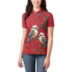 Aussie Kokaburra Waratah Christmas Women Polo Shirt Aboriginal Dots Painting - Aussie Hoodie