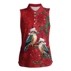 Aussie Kokaburra Waratah Christmas Women Sleeveless Polo Shirt Aboriginal Dots Painting - Aussie Hoodie