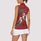 Aussie Kokaburra Waratah Christmas Women Sleeveless Polo Shirt Aboriginal Dots Painting - Aussie Hoodie