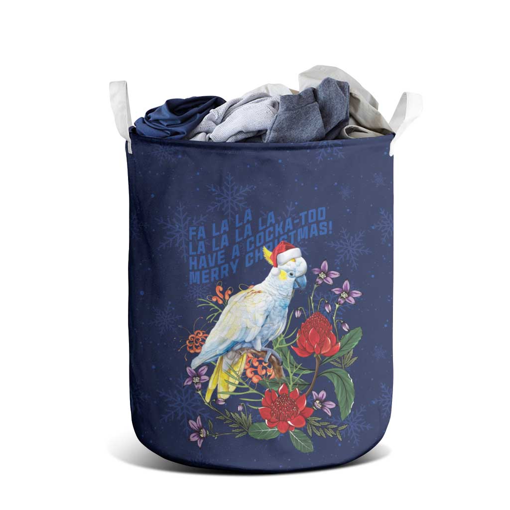 Merry Cocka-mas Laundry Basket Australia Christmas Blue Art - Aussie Hoodie