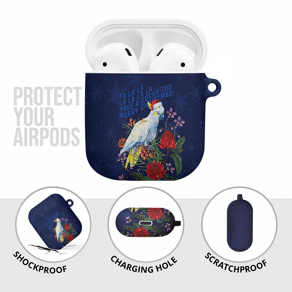 Merry Cocka-mas AirPods Case Australia Christmas Blue Art - Aussie Hoodie