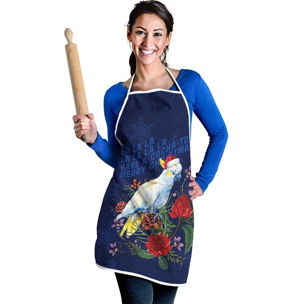 Merry Cocka-mas Apron Australia Christmas Blue Art - Aussie Hoodie