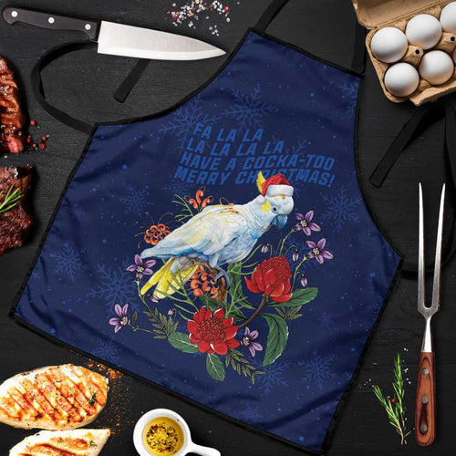Merry Cocka-mas Apron Australia Christmas Blue Art - Aussie Hoodie