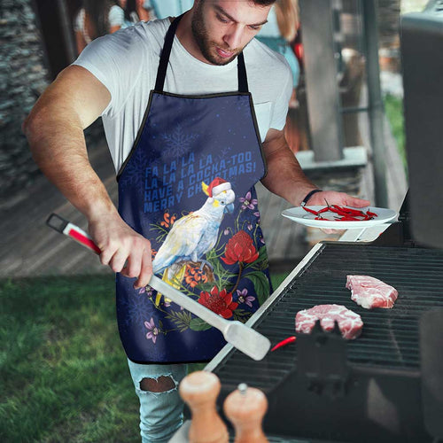 Merry Cocka-mas Apron Australia Christmas Blue Art - Aussie Hoodie