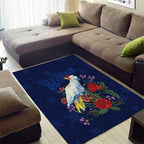 Merry Cocka-mas Area Rug Australia Christmas Blue Art - Aussie Hoodie