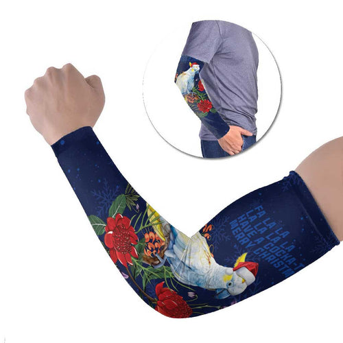 Merry Cocka-mas Arm Sleeves Australia Christmas Blue Art - Aussie Hoodie