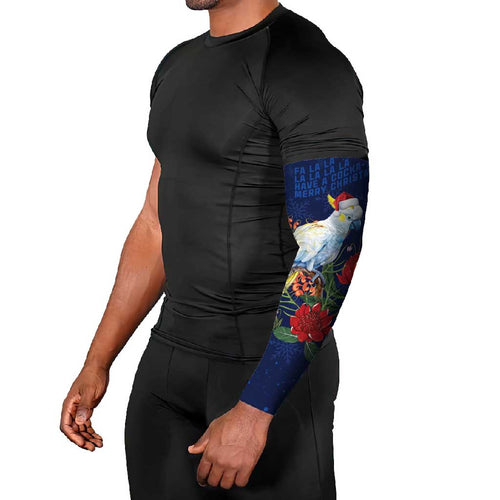Merry Cocka-mas Arm Sleeves Australia Christmas Blue Art - Aussie Hoodie