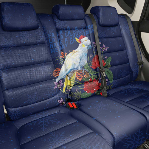 Merry Cocka-mas Back Car Seat Cover Australia Christmas Blue Art - Aussie Hoodie