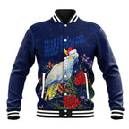 Merry Cocka-mas Baseball Jacket Australia Christmas Blue Art - Aussie Hoodie