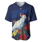 Merry Cocka-mas Baseball Jersey Australia Christmas Blue Art - Aussie Hoodie