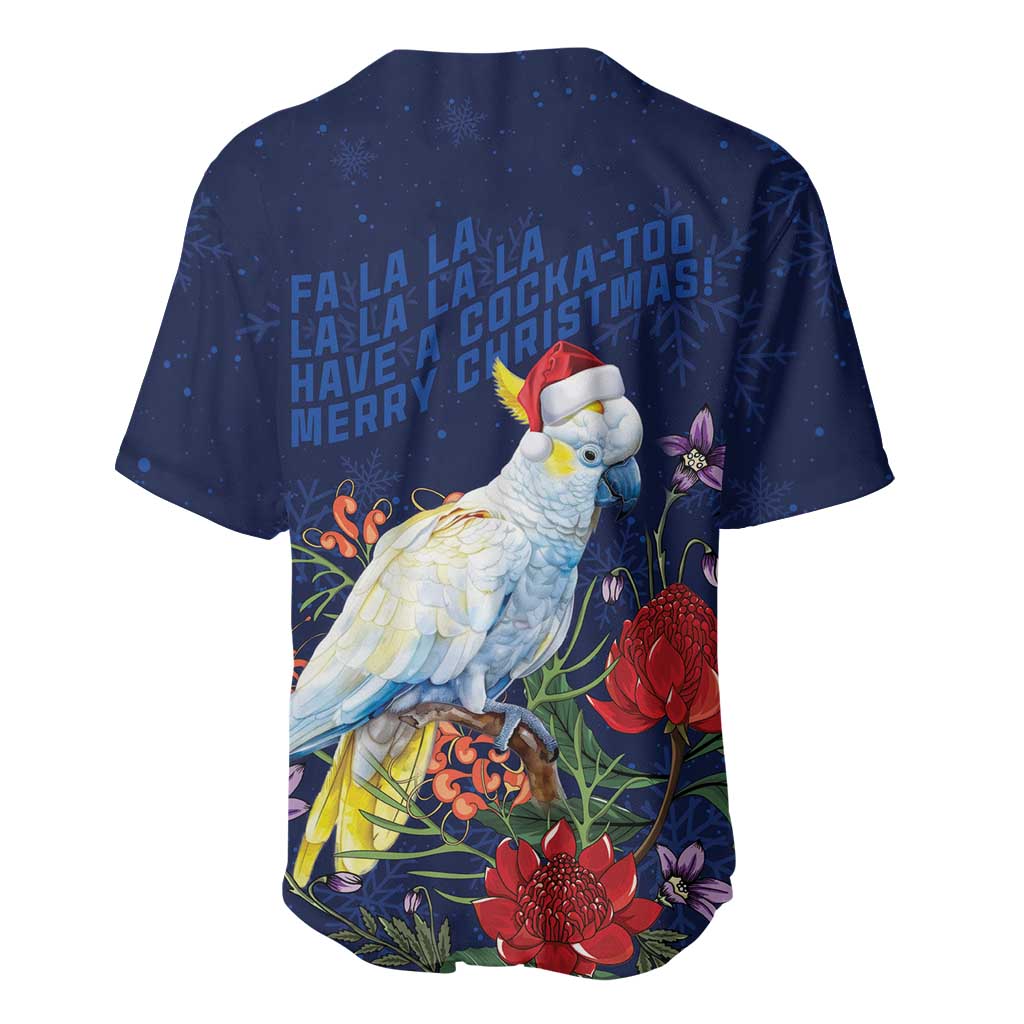 Merry Cocka-mas Baseball Jersey Australia Christmas Blue Art - Aussie Hoodie