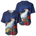 Merry Cocka-mas Baseball Jersey Australia Christmas Blue Art - Aussie Hoodie
