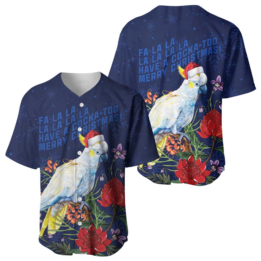 Merry Cocka-mas Baseball Jersey Australia Christmas Blue Art - Aussie Hoodie