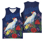 Merry Cocka-mas Basketball Jersey Australia Christmas Blue Art - Aussie Hoodie