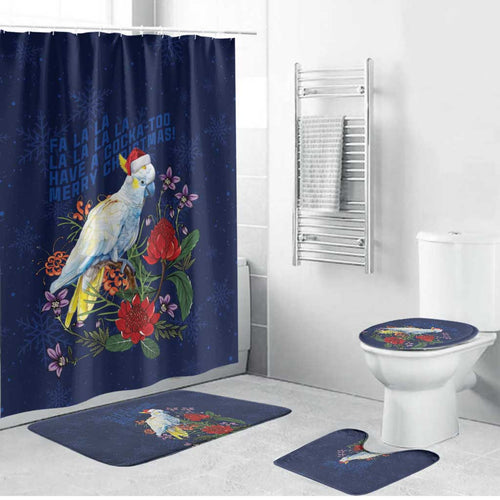 Merry Cocka-mas Bathroom Set Australia Christmas Blue Art - Aussie Hoodie