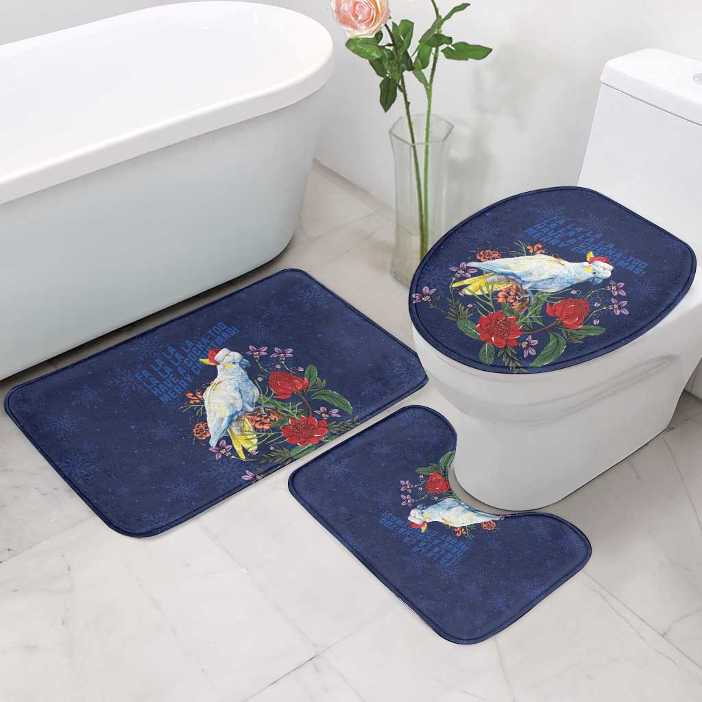 Merry Cocka-mas Bathroom Set Australia Christmas Blue Art - Aussie Hoodie