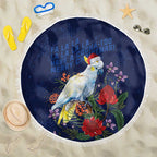 Merry Cocka-mas Beach Blanket Australia Christmas Blue Art - Aussie Hoodie