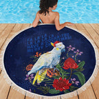 Merry Cocka-mas Beach Blanket Australia Christmas Blue Art - Aussie Hoodie