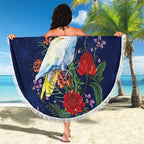 Merry Cocka-mas Beach Blanket Australia Christmas Blue Art - Aussie Hoodie